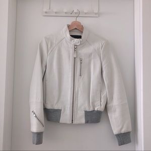 Club Monaco leather bomber jacket S